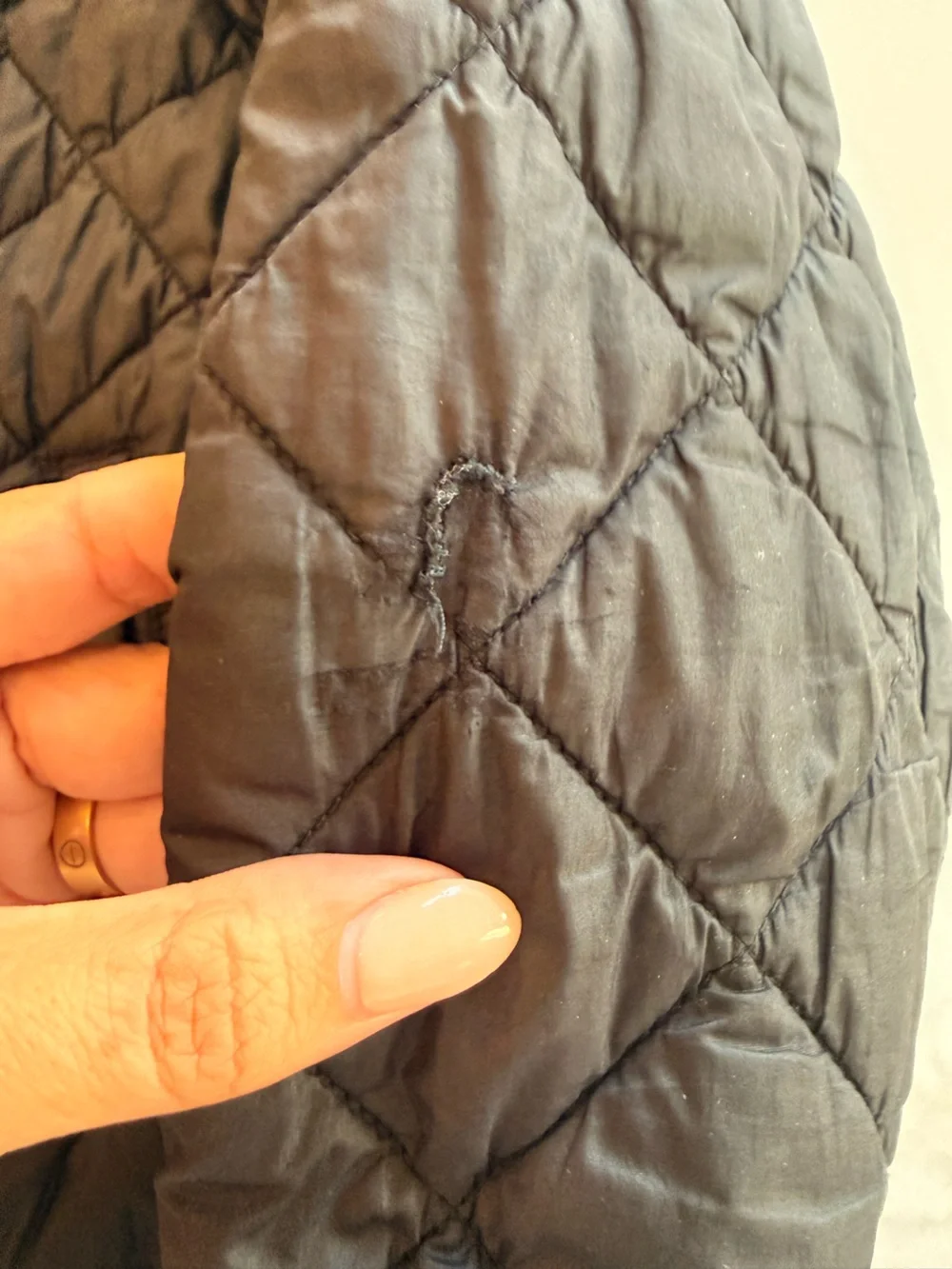 Polo by Ralph Lauren Quilted Bomber Jacket in Black with Orange Pony